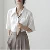 Summer Tie White Shirt Professional Chiffon White Shirt Women's Design Sense Niche Short Sleeve Top