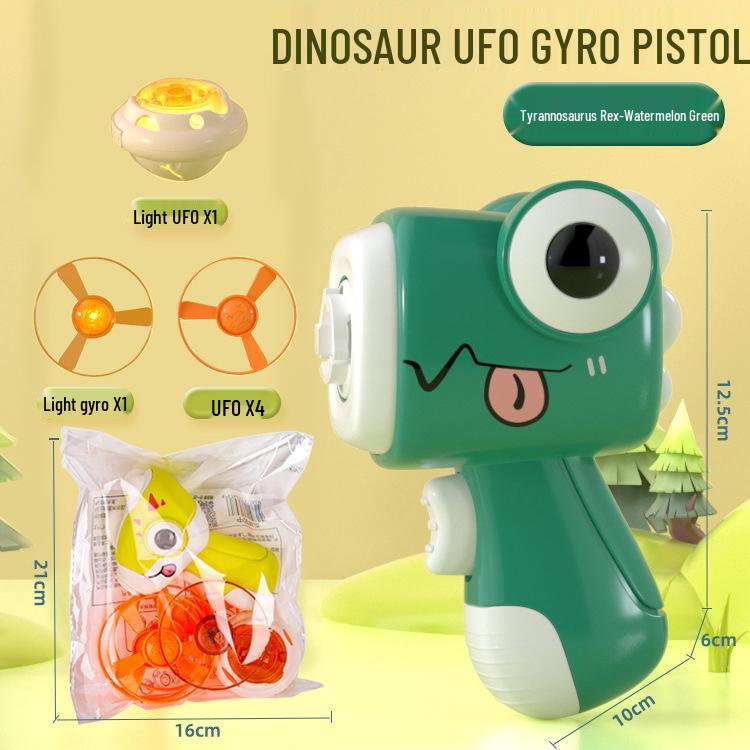 Douyin Dinosaur Saucer Gyro Gun - Bamboo Dragonfly Light-Up Toy for Parent-Child Fun Outdoors