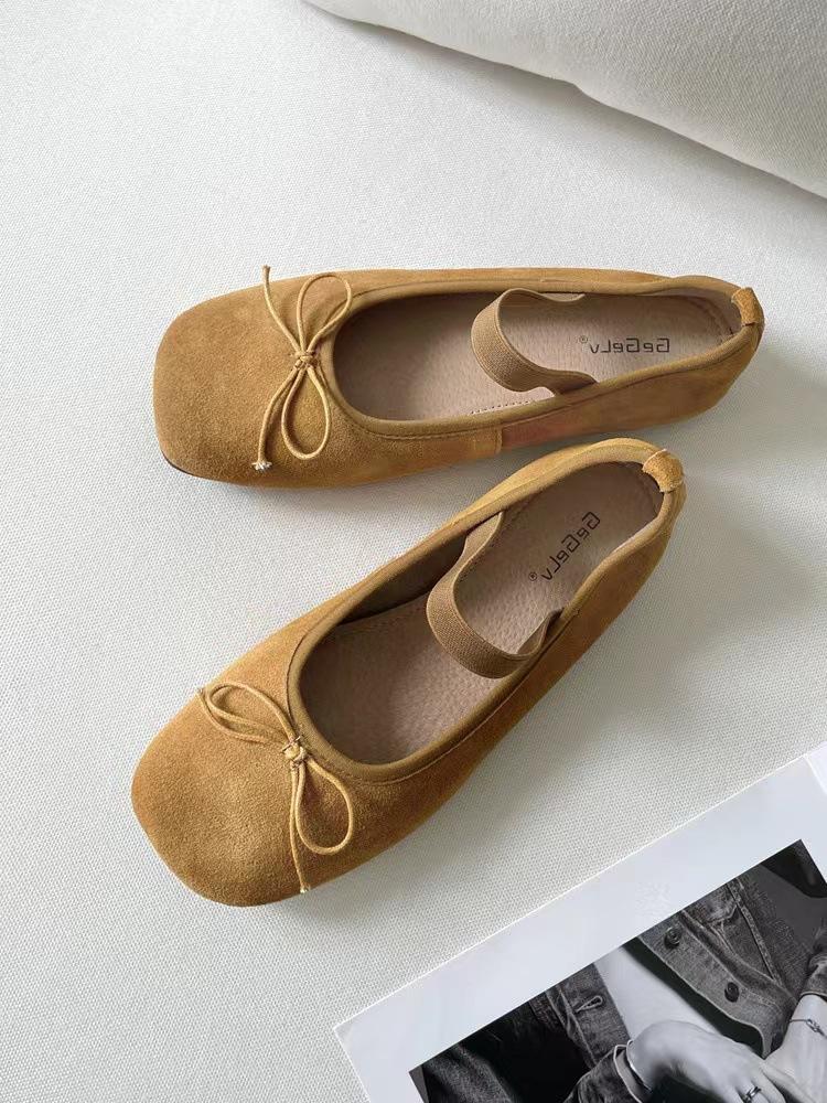 Leder Retro Flache Einzelne Schuhe Mode Einzelne Schuhe