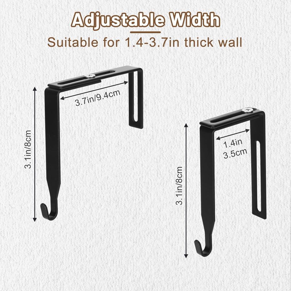 6Pcs Adjustable Cubicle Hooks, Over the Door Hooks, Office Cubicle Accessories, Metal Desk Hook for Bag, Over the Door Mirror Hooks, Cubicle Coat