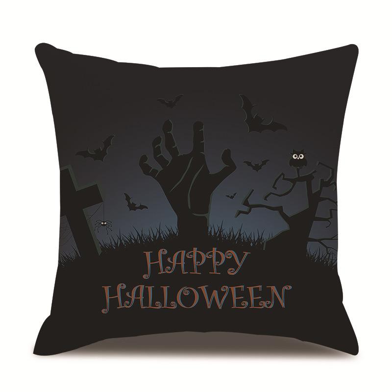 Halloween Linen Pillow Cover Printed Pillow Cover