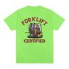 Funny Forklift Certified Skeleton Driver Meme T Shirts Men's 100% Cotton Oversized T Shirt Male Fashion Vintage Y2k T-shirt Tops