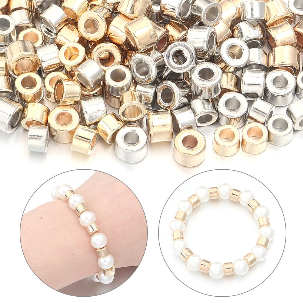 100pcs CCB Spacer Beads Cylindrical Plastic Loose Beads For Jewelry Making DIY Handmade Bracelets Necklace Accessories Wholesale