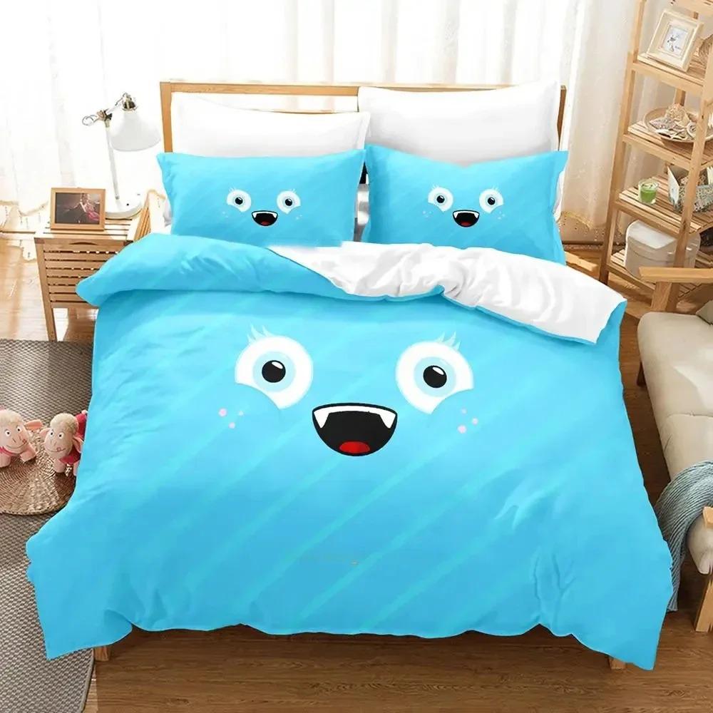 Cartoon Smiley Bettwäsche-Set Bettbezug Bettset Steppdeckenbezug Kissenbezug Steppdecke King Queen Größe Jungen Erwachsene Bettwäsche-Set