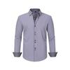 Cross-Border Men's Double-Breasted Polka Dot Color Block Stretch Shirt