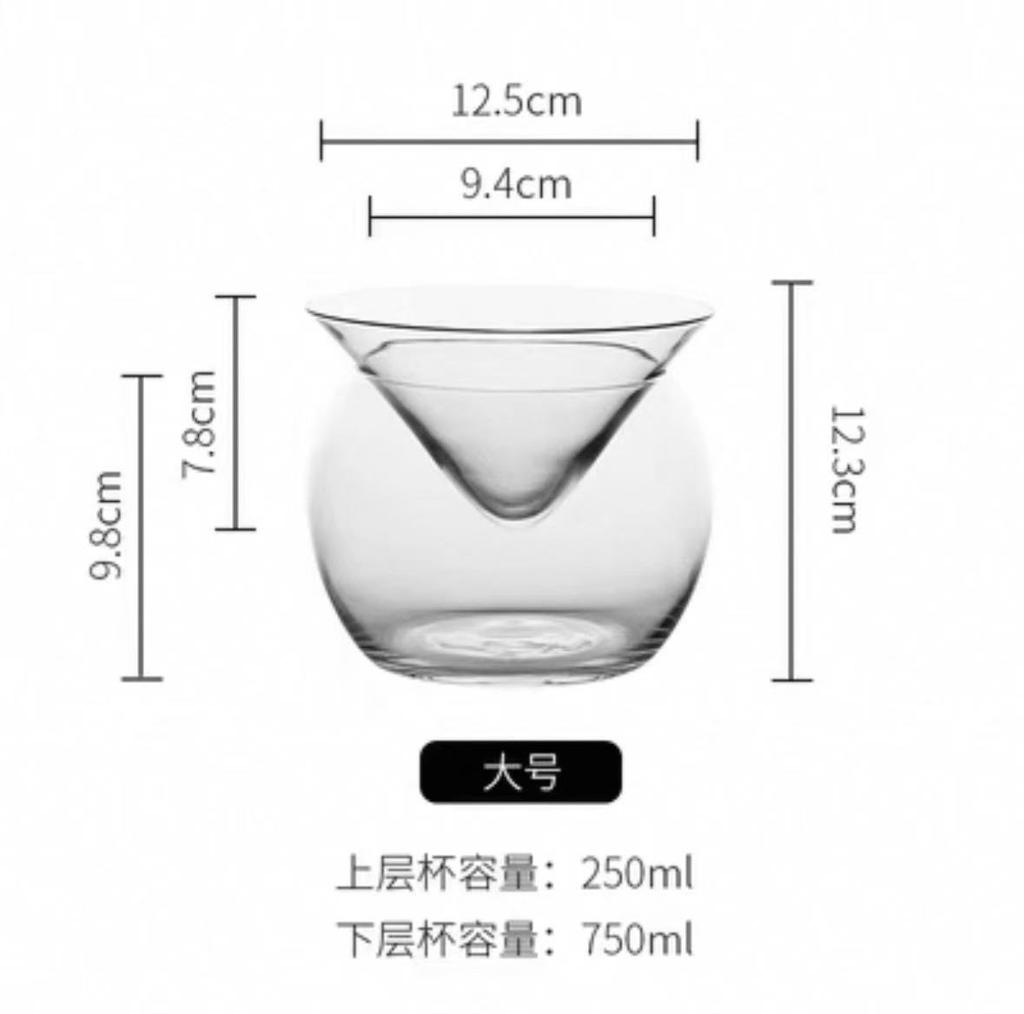Japanese Double Layer Sake Chiller Cooler Cocktail Whiskey Wine Cooling Carafe for Home Bar