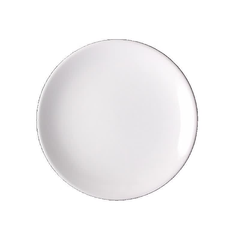 Elegant White Ceramic Shallow Dinner Plate