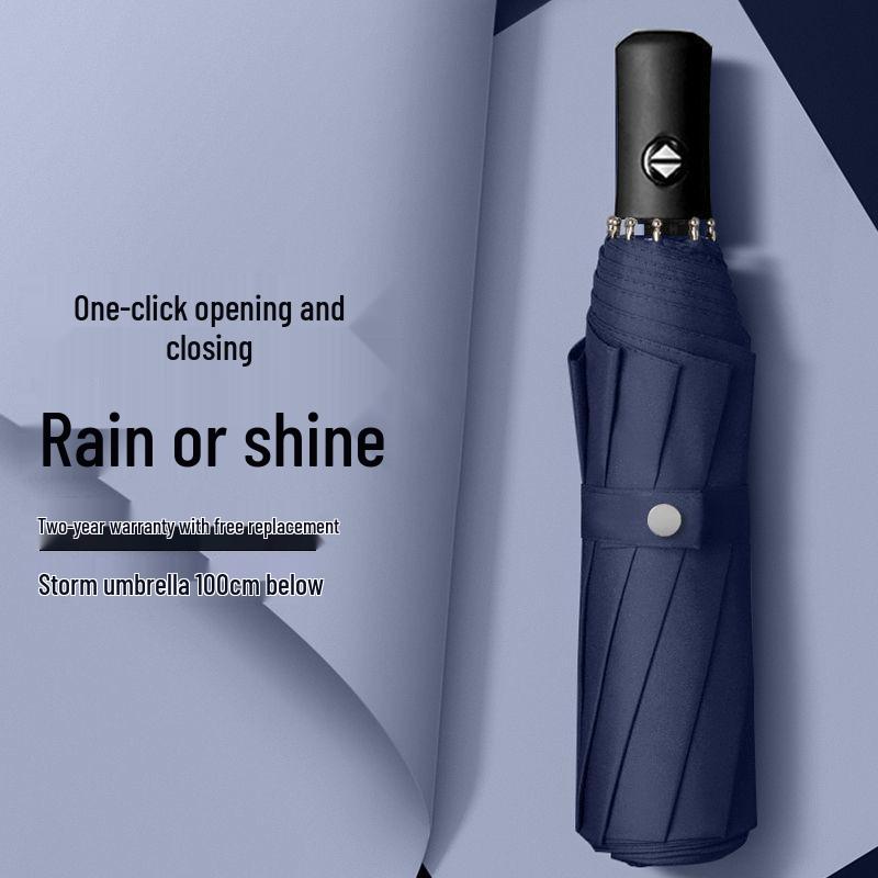 24-Rib Automatic Folding Umbrella: High-End, Large, UV Protection for All Weather