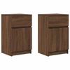 VidaXL Bedside Tables 2 Pcs Brown Oak 39x35x65 Cm Engineered Wood, Bedside Furniture, Side Table, Bed Cabinet, 861332