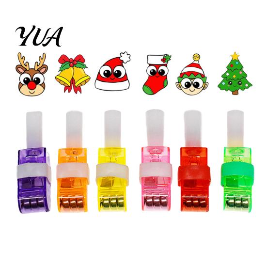 Holiday Goodie Bag Fillers Christmas Finger Projector Light, Mini Patterns LED Toy for Kids, Portable Projection Gadgets Light Up Ring Xmas