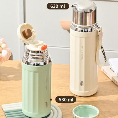530/630ml Large Capacity Food Grade Material 304 Stainless Steel Portable Vacuum Thermal Insulation Tumbler Thermos Seal Cup
