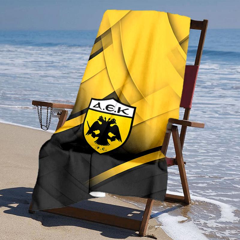 Proof Beach Towel with AEK FC LOGO Pattern - Soft,absorbent,quick-drying,machine Washable - Perfect for Swimming,camping,bathing