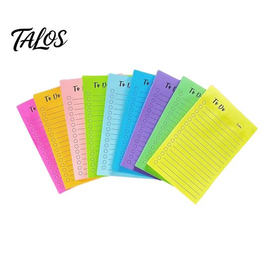 Horizontal Lined Sticky Labels Fluorescent Notepad, To-do Lists with Check Boxes Reliable Adhesive Notes for Planning Multi-colored Notes, Increase