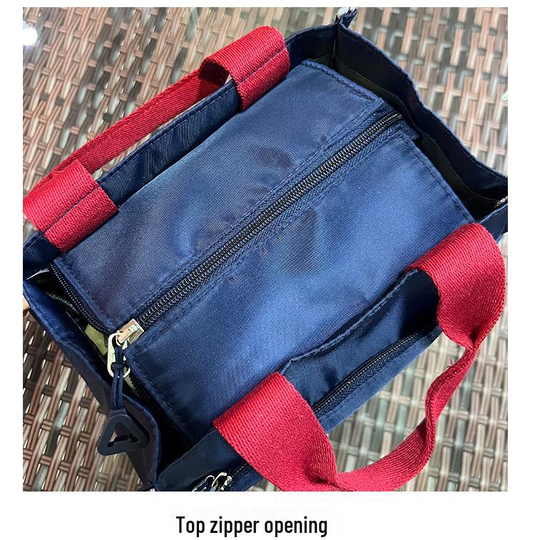 Barevný blok Studentská přenosná taška na oběd - Taška na bento a svačinu