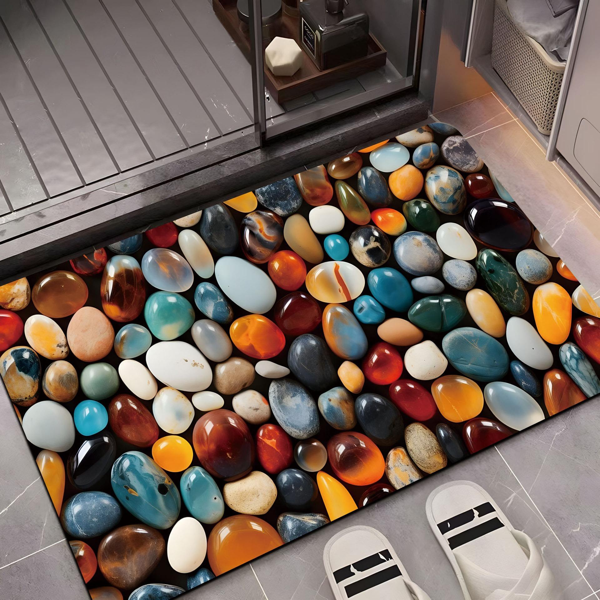 

Pebble 3D Stereoscopic Bathroom Floor Mat Water-absorbing Quick-drying Floor Mat Bathroom Door Diatom Mud Floor Mat 40x60CM