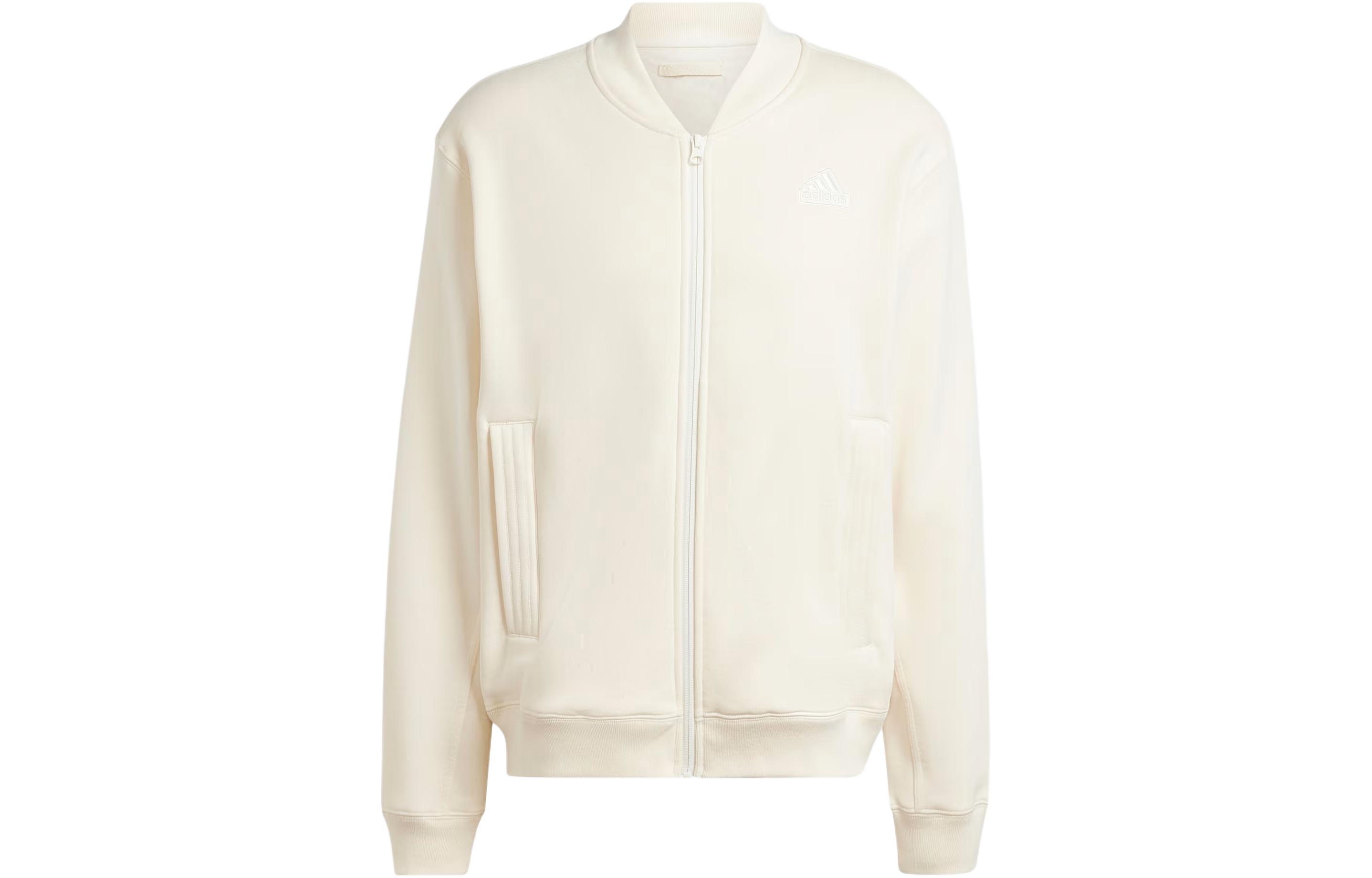 

Adidas Lounge Fleece Bomber Jacket With Zip Opening Jackets & Coats Men s Beige IN1724 XL
