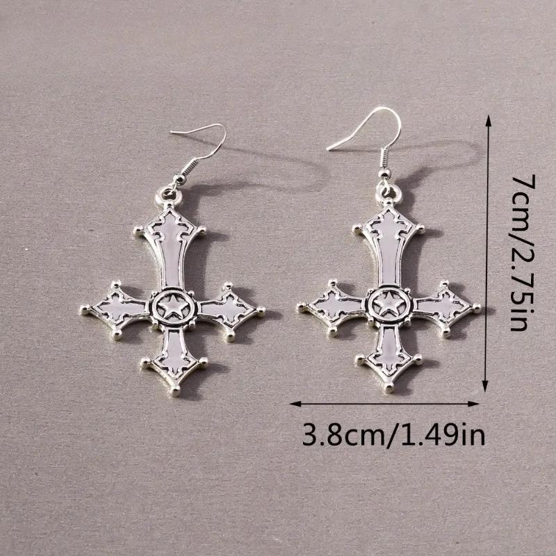 A Pair of Fashion Accessories Dark Cross Ear Hook Earrings New Trend Christian Earrings Earrings Earrings Holiday Accessories