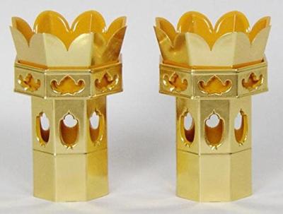 Hasegawa Buddhist Altar, Octagonal Flower Offerings with Gold Leaf (Size 2.5), 1 Pair [For Otani Sect of Shinshu (East)], Made In Japan