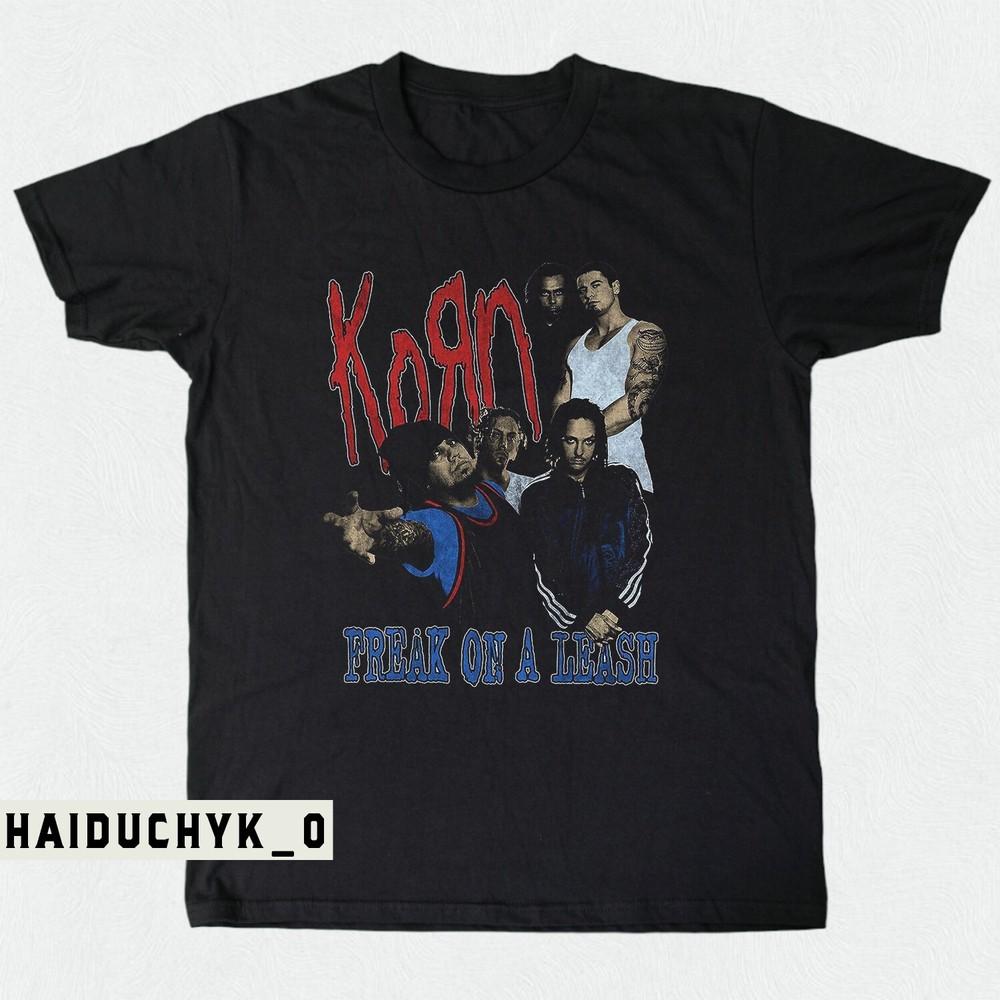 Korn Freak On A Leash Рок-группа Унисекс Черная Футболка Размер S-5XL Унисекс Футболка M