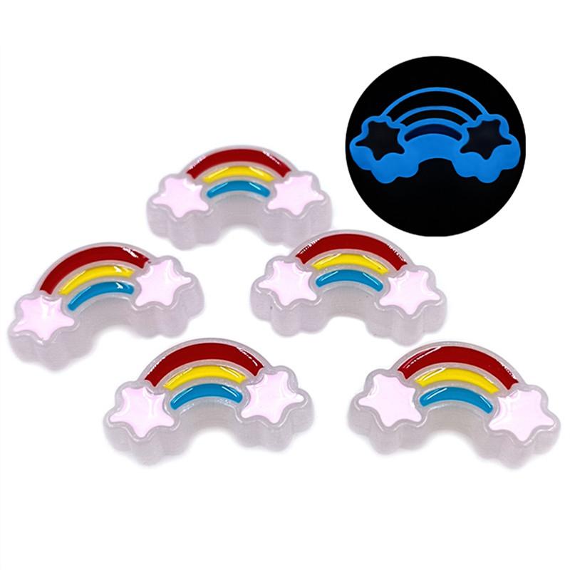 Hanmade Light Drop Oil Acrylic 5pcs Bracelet Marking Luminous Rainbow Jewelry Accessories Fashion for Necklace Loose Beads