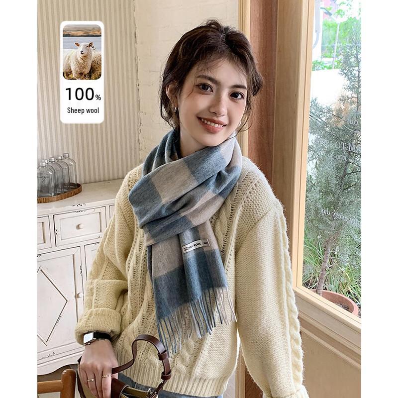 VICTORIA&VERA Classic Plaid Tassel Scarf