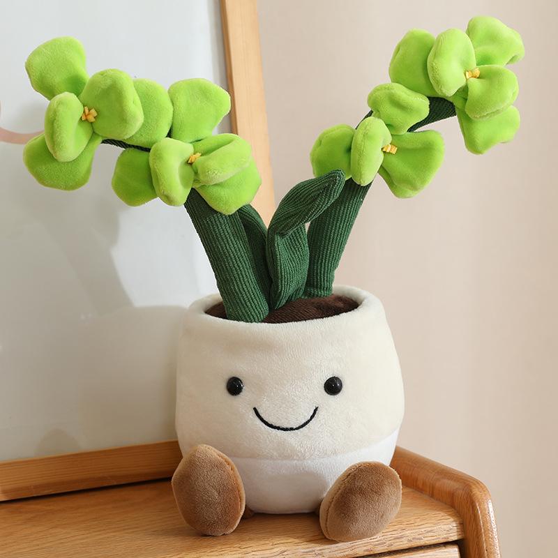 Simulated Potted Plush Toys Hyacinth Cactus Plant Animal Ornaments Flowers Decoration Children's Toys