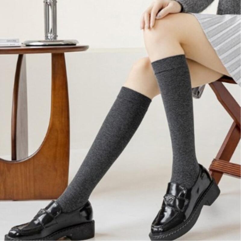 

Long socks above the knee for female teenage students black