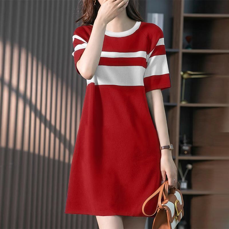 ZANZEA Women Casual O-neck Short Sleeve Summer Patchwork Dress