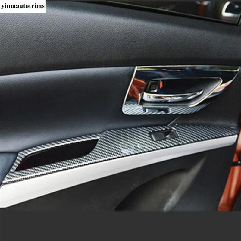 Armrest Window Glass Lift Button Panel Cover Trim Fit For Suzuki Sx4 s-cross 2014 -  Carbon Fiber Look Accessories Interior