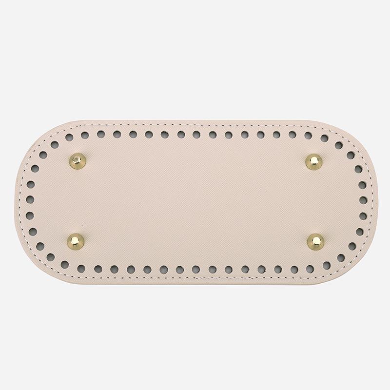 1 Stück Robuster Häkeltaschenboden Oval DIY Taschenformer mit Zierstich & Goldenen Nieten Bastelbedarf Handgemachte Taschenrahmen, Genietete Kanten