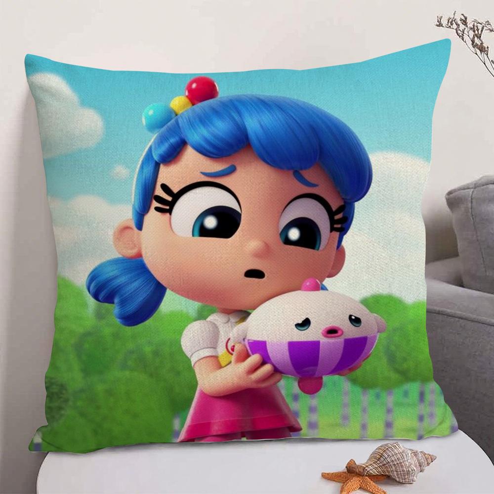 

Cartoon TTrue Rainbow Kingdom Cushion Cover Natural Linen Organic Fabric DoubleSided Printing Sofa Home Decor Gift Pillow Case 30X30cm