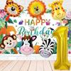 32" Jungle Animals Balloon Set: Tiger, Lion & Zebra Foil Balloons for Kids' Birthday Parties