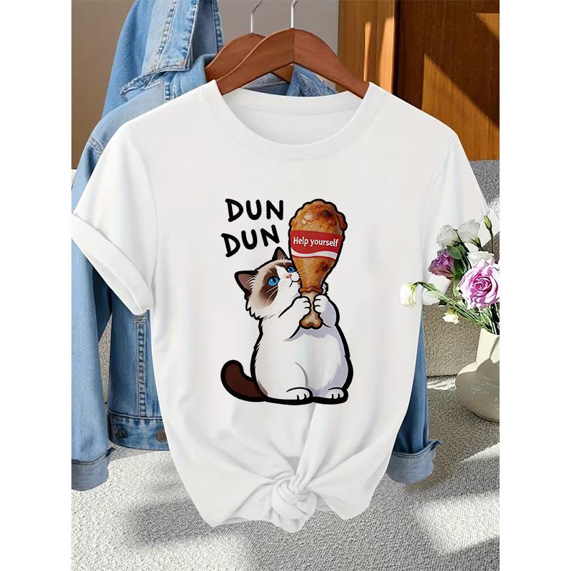 T Shirt Cat Chinoiserie Style Funny Summer Retro Trend Cartoon Kitten Tops Tee Tshirt Unisex Design Lovers Casual Short Sleeved