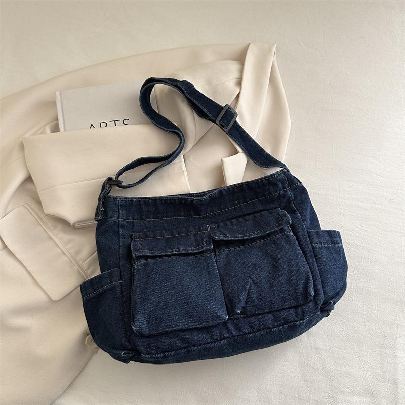 Lightweight denim bag temperament women's bag fashion shoulder bag women's leisure travel messenger bag