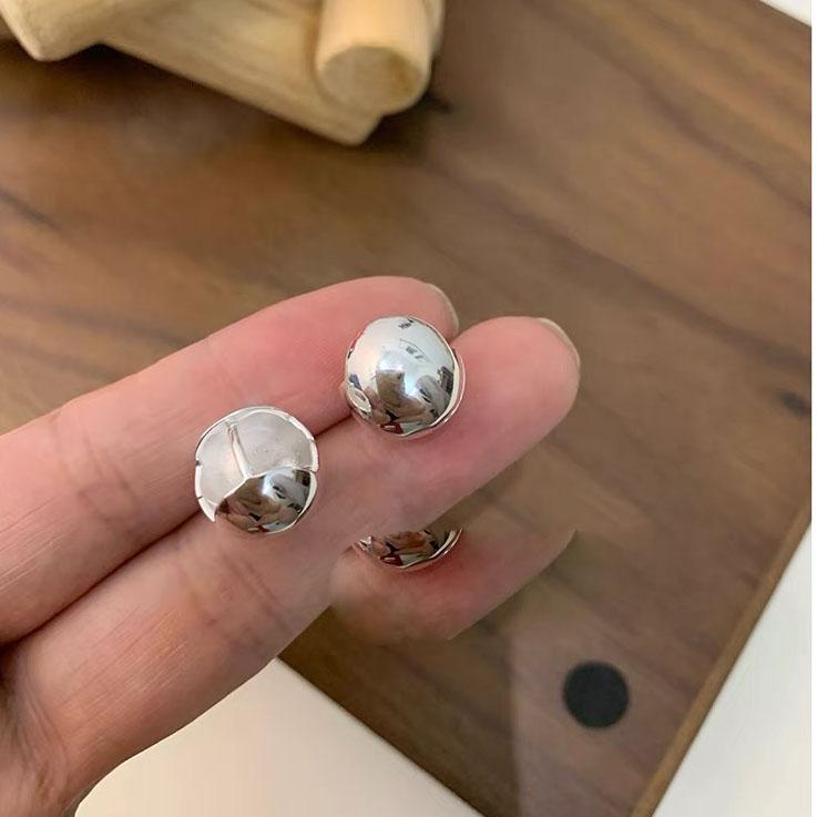 

BF CLUB 925 Sterling Silver Vintage Earrings For Women Trendy Gold Ball Earring Jewelry Prevent Allergy Party Accessories
