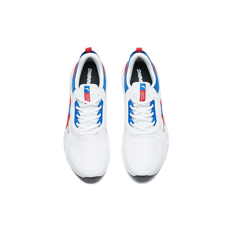 Anta Comfortable Cushioning Slip Resistant Abrasion Resistant Breathable Low top Running Shoes Men's White Blue Red 111935524R-1