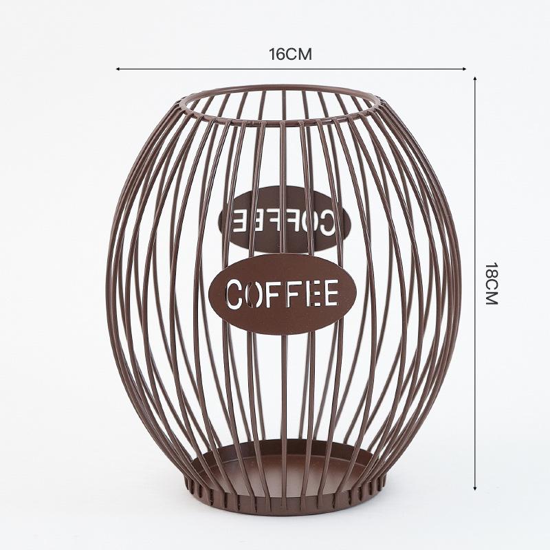 Storage Rack Ironwork Coffee Shop Counter Display RackCoffee Capsule Storage