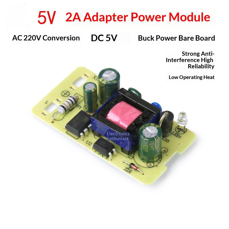 1Pcs Step-Down Power Supply Board 5V 2A Adapter Ac220V To Dc 5V Switching Power Supply Module