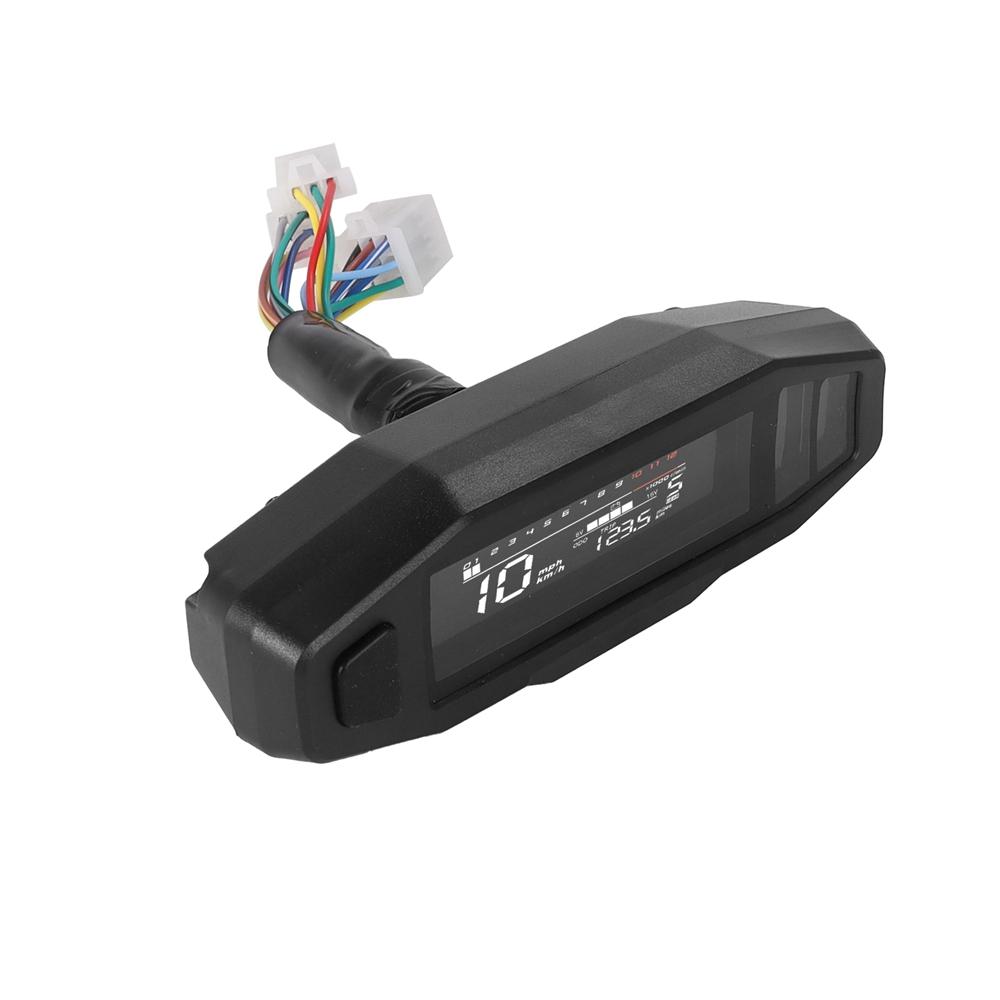 AD Universal Motorcycle Speedometer Digital Speed Meter LED Tachometer Dashboard Instrument Panel Meter LCD Display Y Bracket
