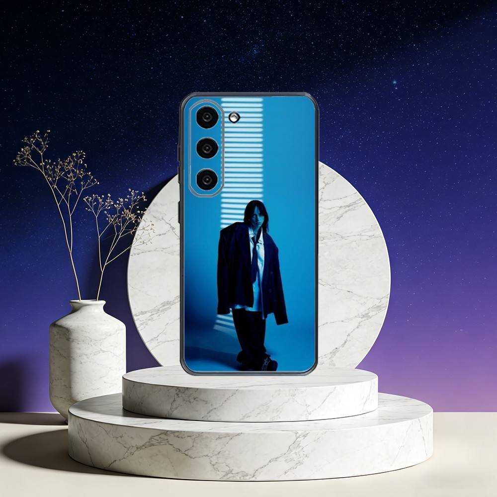 Billie B-BLUE Eilish Singer Phone Case For Samsung Galaxy A73,A72,A71,A70,A53,A52,A51,Others Soft Black Cover
