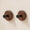 2pcs No Drilling Suction Cup  Wood Hook Clothes Towel Holder  Bathroom Accessories Storage