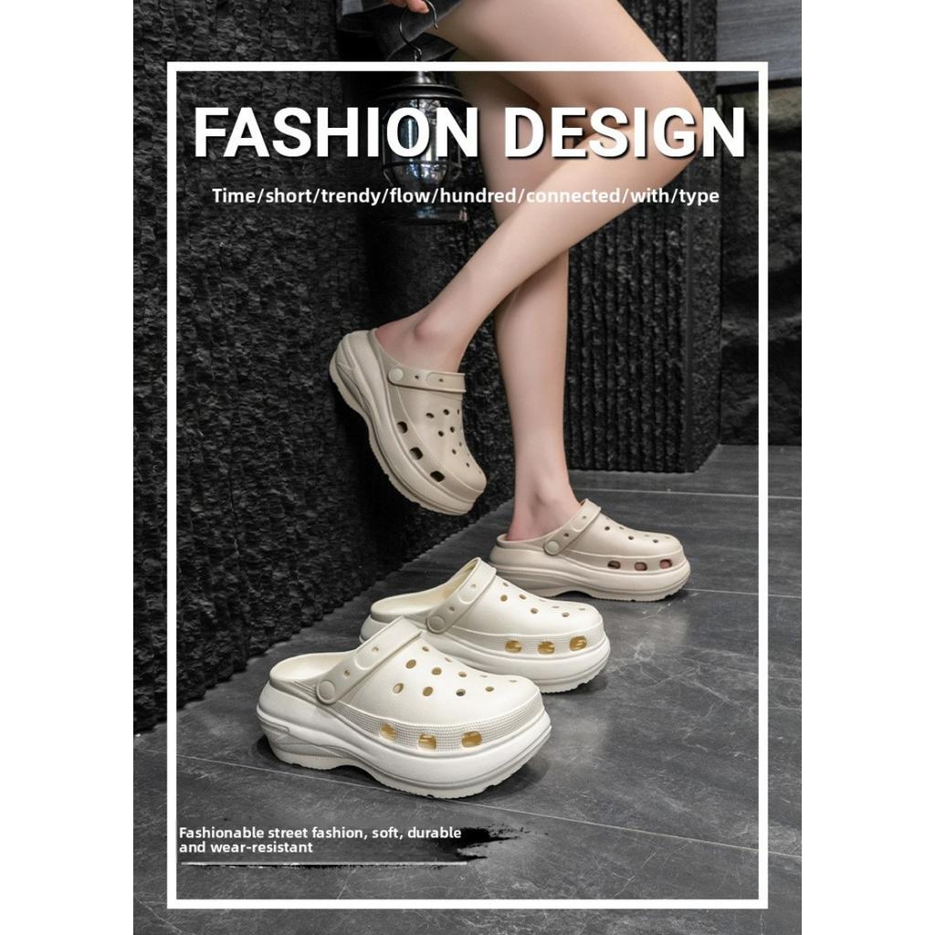 Height Increasing Summer Cave Mermaid Slippers, Thick Soled Height Increasing Women's Anti Slip Outer Wear Korean Version Ultra Soft Beach Shoes