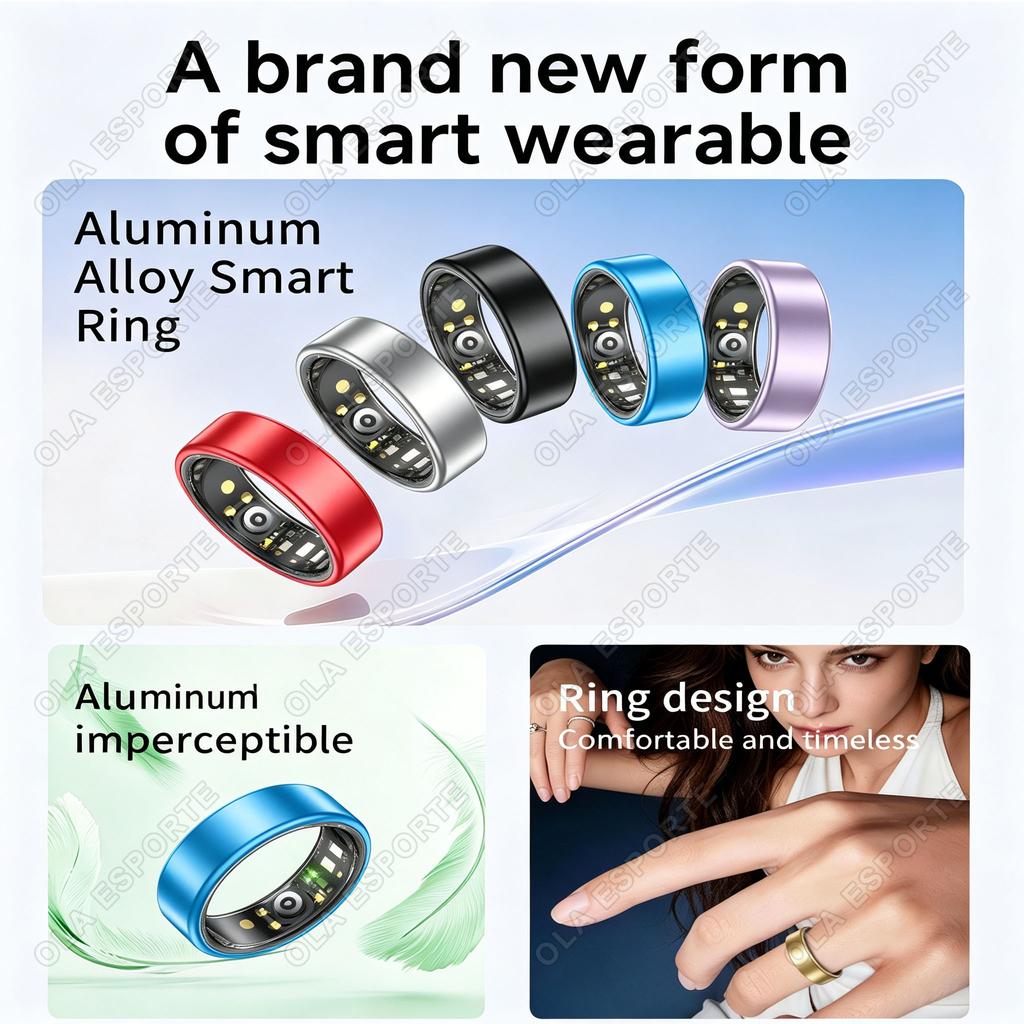 2026 Smart Ring Blood Pressure Heart Rate Sleep Monitoring Smartring IP68 5ATM Waterproof Multi-sport Mode Smartring Man Women 1