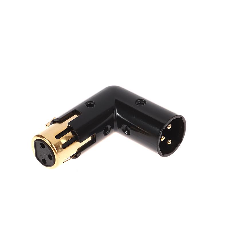 

1 шт. аудиоадаптер, штекер, регулируемый, мужчина-женщина, угловой, XLR, металлический адаптер, 3 контакта, черный (Адаптер XLR 90 градусов) золотой