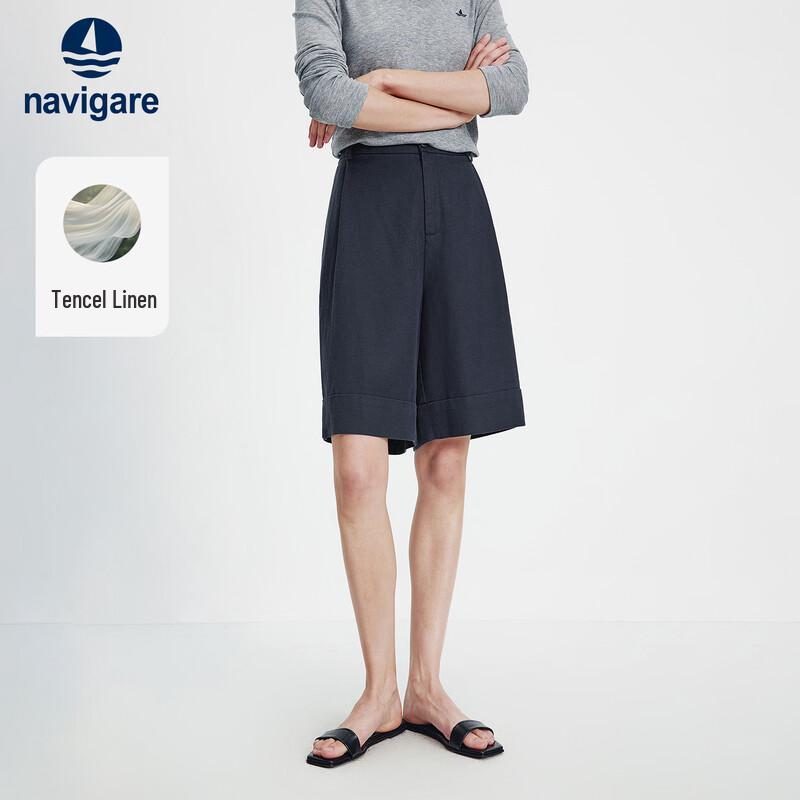 Navigare Women's Tencel Linen Bermuda Shorts