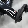 1SET Haifischmaul Zähne Fahrradaufkleber Set, Mehrfarbige Wasserdichte Vinyl Aufkleber für Fahrrad Kurbel
