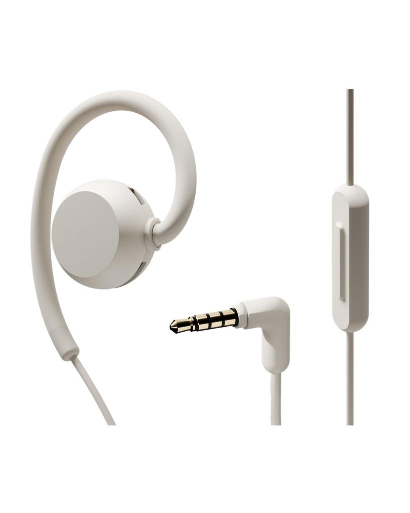 nwm Wired with No Ear Available in 5 White and Beige (noom) Open-Ear Earphones, MWE006, 3.5mm Jack, Waterproof, IPX4, Binaural, Microphone,