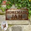 2D Flat,1pc Vintage Aluminum Sign-Rustic Farmhouse Kitchen Decor, Homemade Jam Theme, Easy Hang Pre-Drilled Holes, Cafe Wall Art