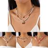 Cute Fruit Pendant Necklace Pack With Pearl Chain For Summer Party Wear