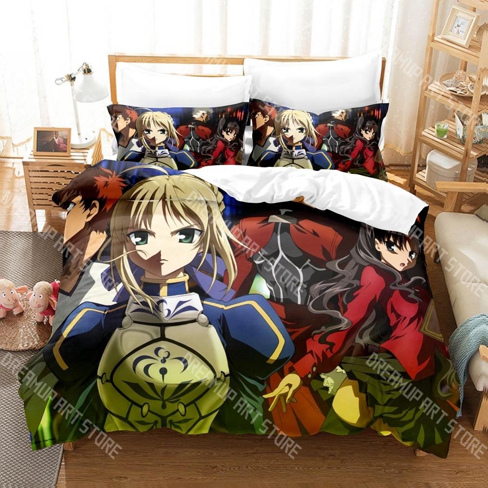 Fashion Fate stay night Anime Bedding Set Single Twin Full Queen King Size Bed Set Kids Bedroom Duvetcover Sets Bed Sheet Set